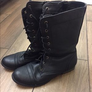 Black combat style boots
